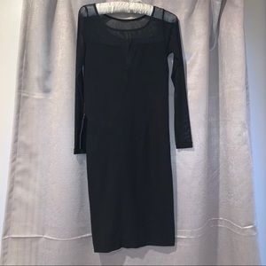 BEBE Black Semi-Sheer Mesh Dress Sz M/L